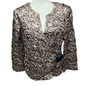 Cachet Crinkled Sequin Blouse